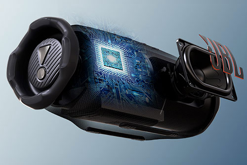 Enceinte JBL avec technologie audio boostée par puce intelligente