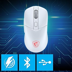 Souris sans fil MSI avec triple connectivité : Bluetooth, 2,4 GHz et USB filaire