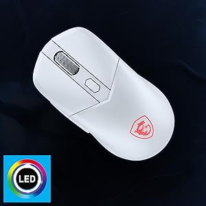 Vue du dessus de la souris avec rétroéclairage LED personnalisable RGB