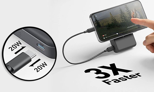 Charge rapide 20W Power Delivery via USB-C pour smartphone avec support magnétique Anker