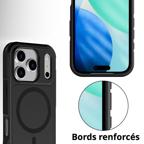 Coque iPhone 17 Pro Max MagSafe avec bords renforcés pour une protection anti-chute