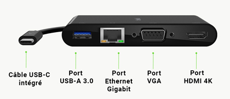 Belkin Adaptateur USB-C vers Ethernet Gigabit noir - Ethernet - BELKIN