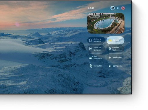 Apple TV 4K, interface HomeKit sur le téléviseur avec contrôle de la maison connectée