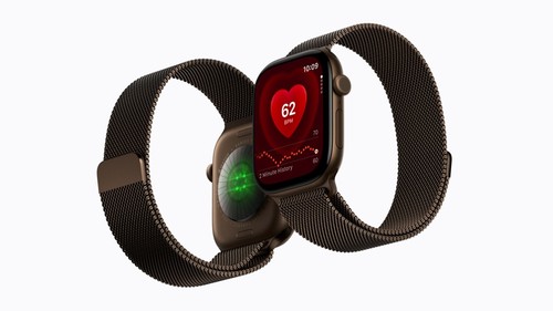 Apple Watch Series 12, vue de face et de dos avec capteurs, puce S11 et architecture matérielle