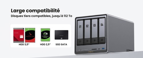 Compatibilité des disques durs et SSD du NAS UGREEN DXP4800 Plus, jusqu'à 112 To