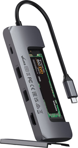 Satechi dock USB-C hybride 4 ports avec emplacement pour SSD M.2 SATA -  Station d'accueil & Dock - SATECHI