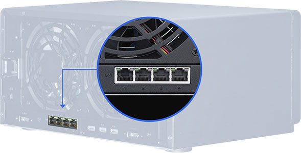 Synology DS1819+ 4 ports Ethernet RJ45