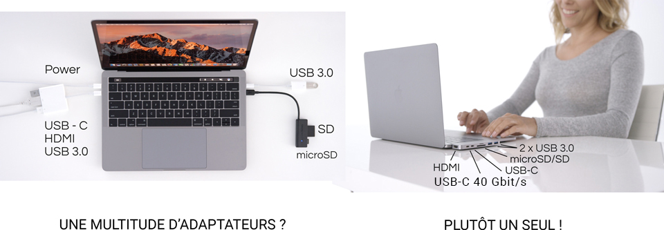 Accessoires Mac Station d'accueil et Dock HyperDrive NET 6-in-2 Dock pour  MacBook Pro Touch Bar - Gris sidéral - Hub USB