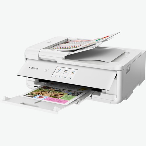 Canon PIXMA TS9551Ca avec chargeur automatique de documents et impression en cours