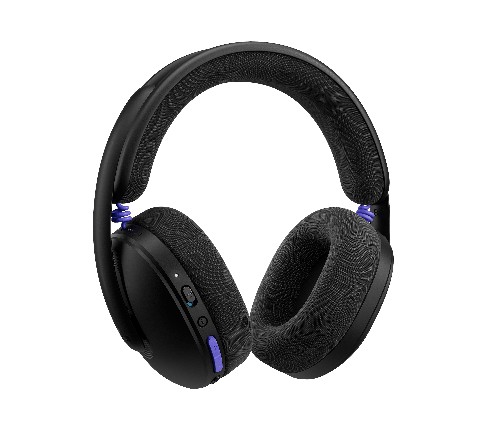 Vue 3/4 du casque Logitech G325 LIGHTSPEED noir avec commandes sur l'oreillette