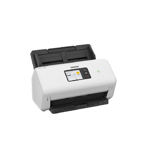 Écran tactile du scanner Brother ADS-4550W avec icônes de numérisation