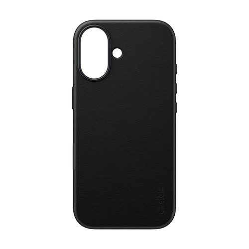Coque PanzerGlass Care Solo noire vue de dos, découpes pour module photo et boutons