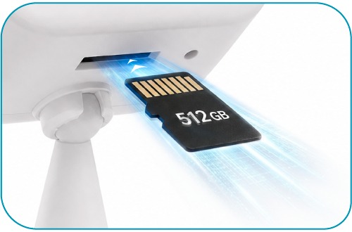 Insertion d'une carte microSD dans la caméra D-Link DCS-6013