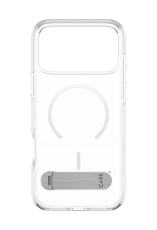 Dos transparent de la coque CARE PanzerGlass avec anneau MagSafe et béquille intégrée