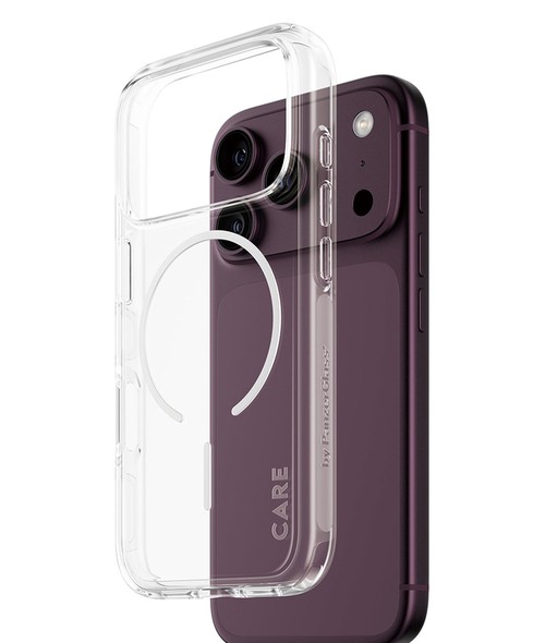 Coque transparente Urban Explorer sur iPhone 18 Pro avec anneau MagSafe blanc