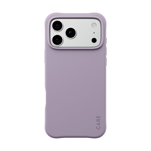 Coque PanzerGlass CARE Samba Rich Lavender installée sur iPhone
