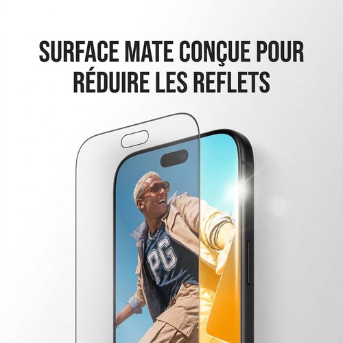 Surface mate de la protection PanzerGlass réduisant les reflets