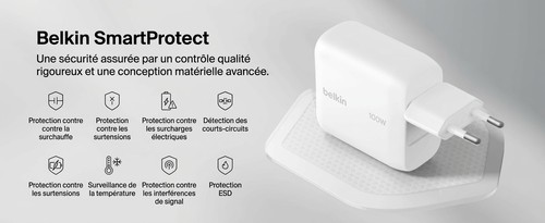Protections Belkin SmartProtect du chargeur USB-C 100 W