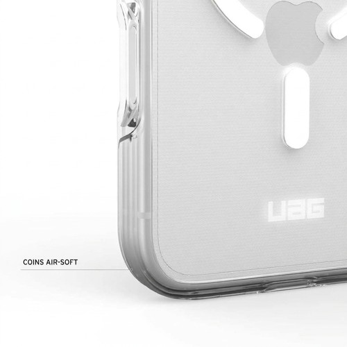 Détail des coins Air-Soft renforcés de la coque UAG Scout Clear