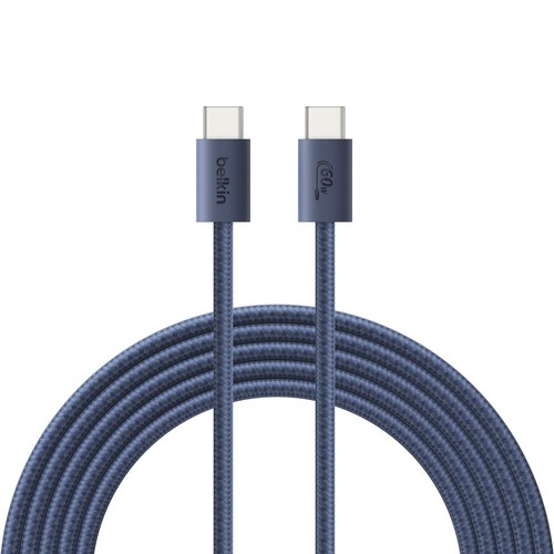 Câble USB-C tressé Belkin bleu de 2 mètres