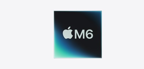 Puce M6 de l'iMac 24 pouces, infographie avec logo Apple et ray tracing