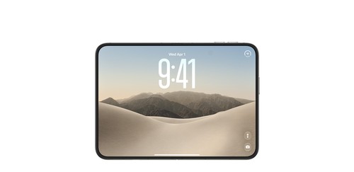 iPhone Duo déployé à plat, écran interne Super Retina XDR de 7,6 pouces