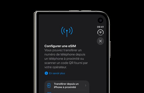 iPhone Duo, configuration eSIM et Touch ID intégré au bouton latéral