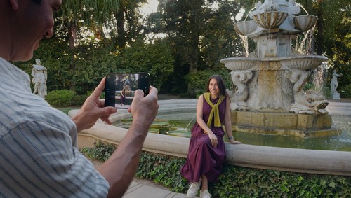 iPhone Duo, Duo Preview affichant le cadrage en direct sur l'écran externe