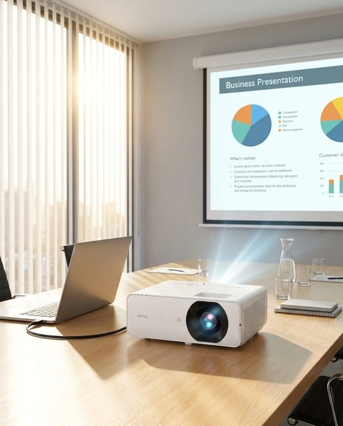 Projection lumineuse du BenQ LH660 en salle éclairée