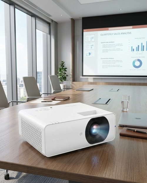 Vidéoprojecteur BenQ LH660 dans une salle de réunion moderne et lumineuse