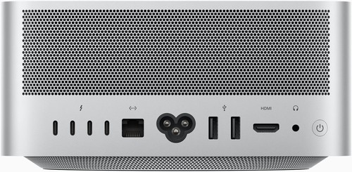 Arrière du Mac Studio avec ports Thunderbolt, Ethernet, USB-A et HDMI