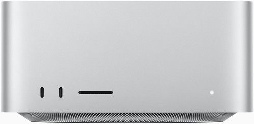 Façade du Mac Studio avec deux ports USB-C et lecteur de carte SDXC