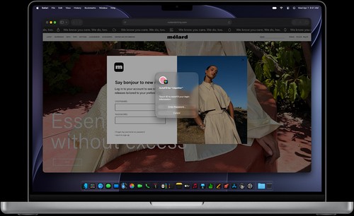 Safari avec Touch ID sur MacBook Pro 14 pouces, sécurité et confidentialité