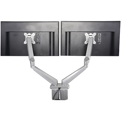 Support StarTech.com ARMSLIMDUOS installé avec deux écrans