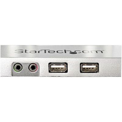 Ports USB-A et prises audio en façade du support ARMSLIMDUOS