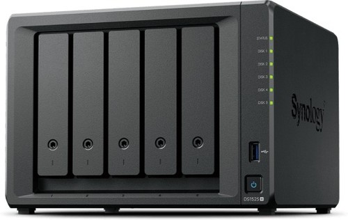 Vue de face du NAS Synology DS1525neo+ avec ses cinq baies de stockage