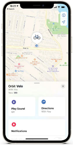 Orbit Vélo - Traceur compatible Apple Localiser - Tracker GPS & Bluetooth -  ORBIT