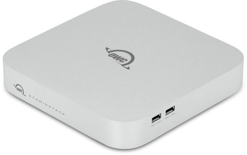 OWC StudioStack, vue de côté avec ports USB-A USB 3.2 10 Gb/s