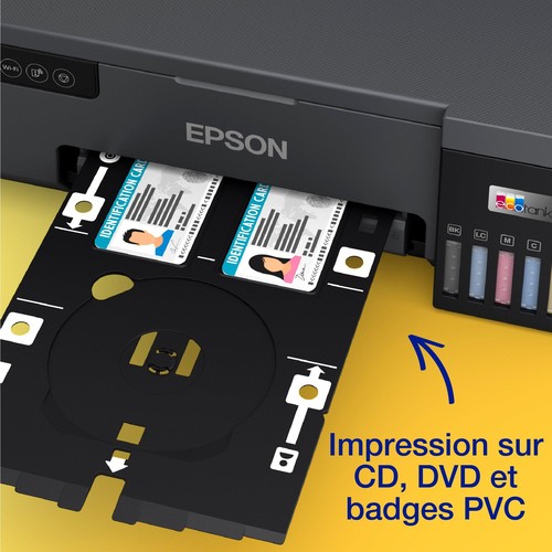 Epson EcoTank ET-18100 vue 3/4 avec réservoirs d'encre visibles