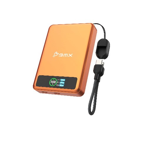 SolidSafe 10K Orange avec double port USB-C et cordon intégré