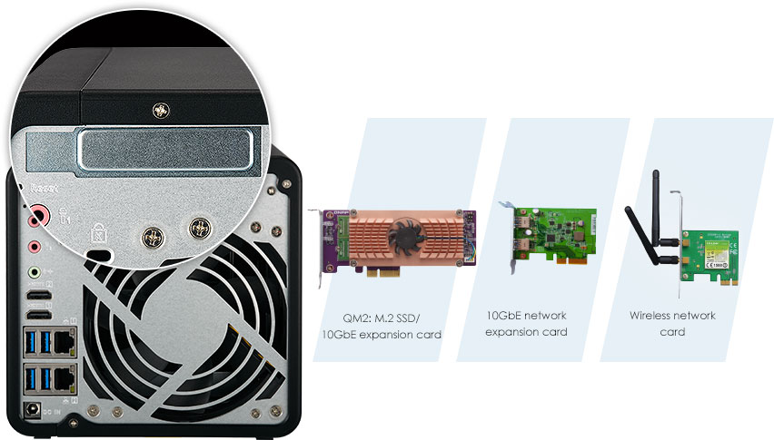 QNAP TS-453B cartes d'extension PCIe