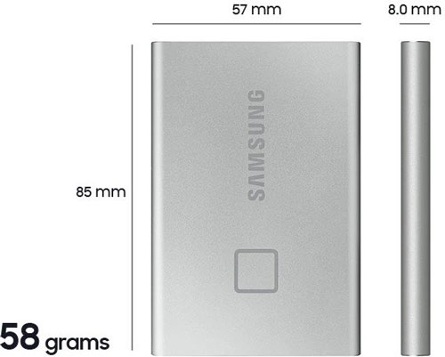 SSD externe T7 Touch USB 3.2 500 Go (Noir), MU-PC500K/WW