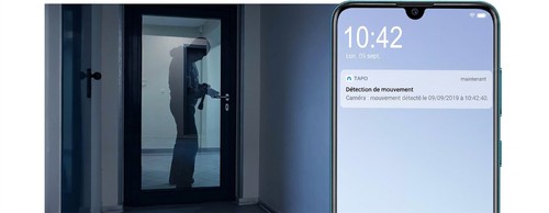 Alerte de détection de mouvement de la caméra TP-Link Tapo C100 sur smartphone