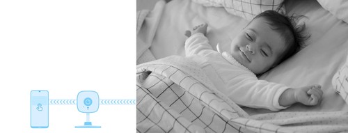 Vision nocturne de la caméra TP-Link Tapo C100 dans une chambre d'enfant