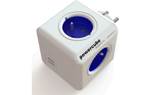 allocacoc PowerCube Original USB - Bloc Multiprise Compact (4 Prises + 2 USB)