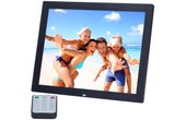 Cadre photo numérique noir 15 pouces HD LED avec support et télécommande, allwin