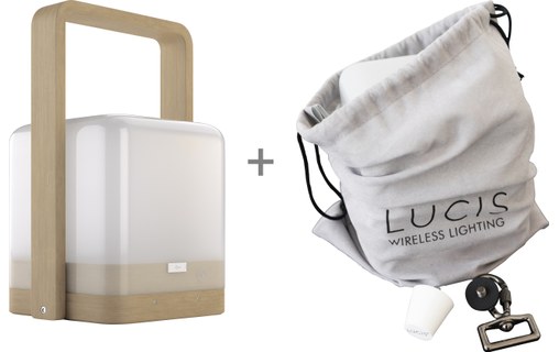 Lucis 2.1 Bamboo + Travel pack offert - Lampe LED d'ambiance et batterie externe