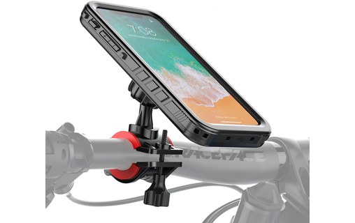 Support vélo pour iPhone X avec coque waterproof