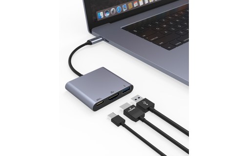 EZQuest adaptateur USB-C Multimedia 3 ports - X40018