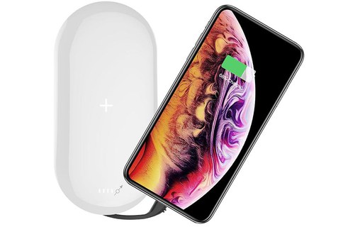 MIPOW Power Cube X2 Blanc - Batterie externe 5000 mAh sans fil Qi/Lightning/USB